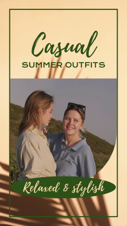 Summer Casual Outfits With Discount Offer Instagram Video Story Design Template