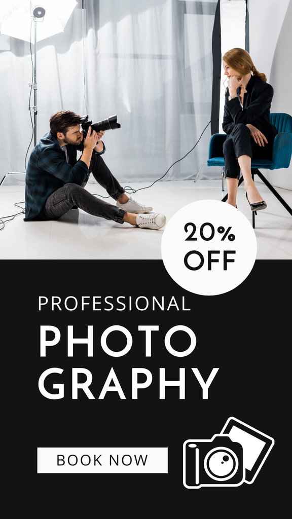 Designvorlage Sale Off Photography Servise für Instagram Story
