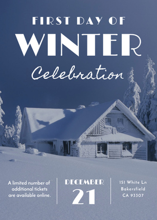 Plantilla de diseño de First day of winter celebration in Snowy Forest Flayer 
