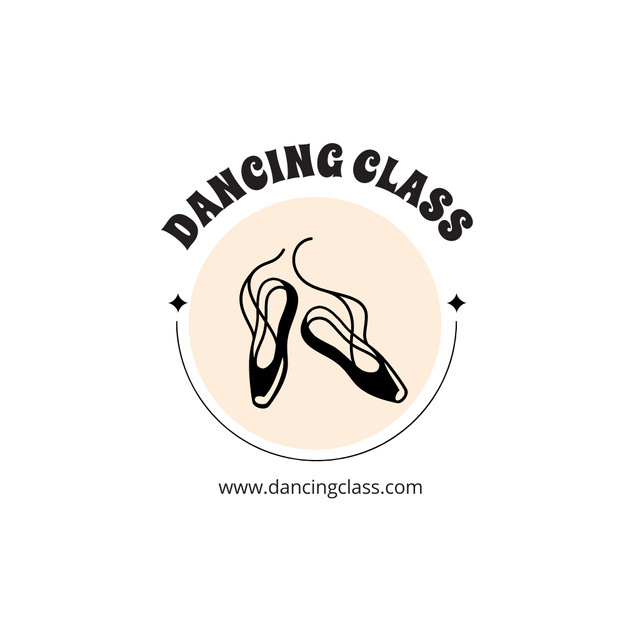 Dancing Class Ad with Illustration of Ballet Pointe Shoes Animated Logoデザインテンプレート