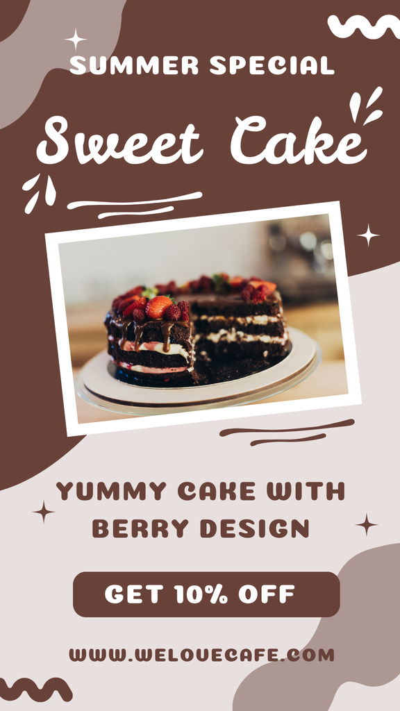 Yummy Chocolate Cake Discount Instagram Story Design Template