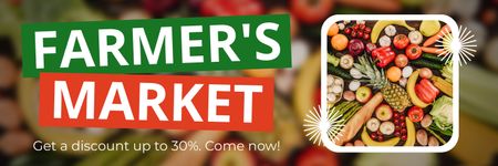 Platilla de diseño Farmers Market with Exotic Fruits and Vegetables Twitter