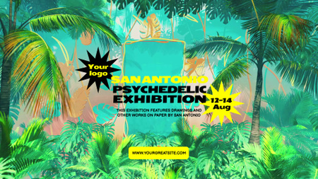 Ontwerpsjabloon van Full HD video van Psychedelic Exhibition Announcement