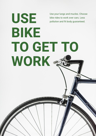 Ecological Bike to Work Concept Poster Design Template