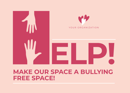 Inclusive Appeal to End Bullying in Society Postcard 5x7in Design Template