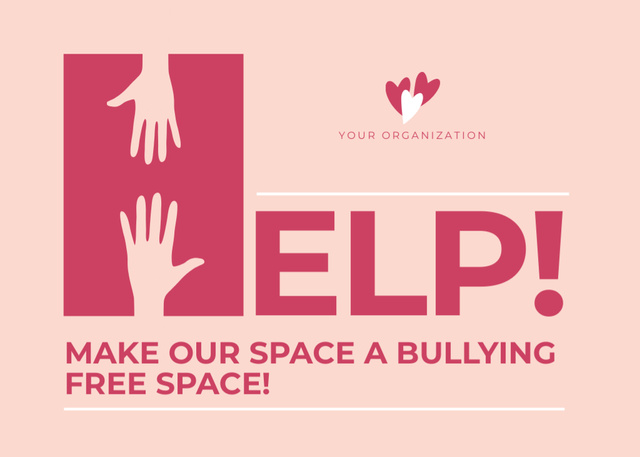 Inclusive Appeal to End Bullying in Society Postcard 5x7in – шаблон для дизайну