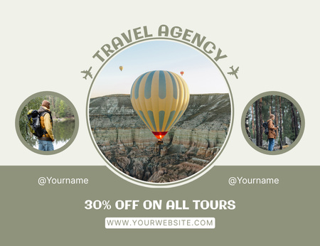 Template di design Tutti i tour escursionistici in vendita tramite agenzia di viaggi Thank You Card 5.5x4in Horizontal