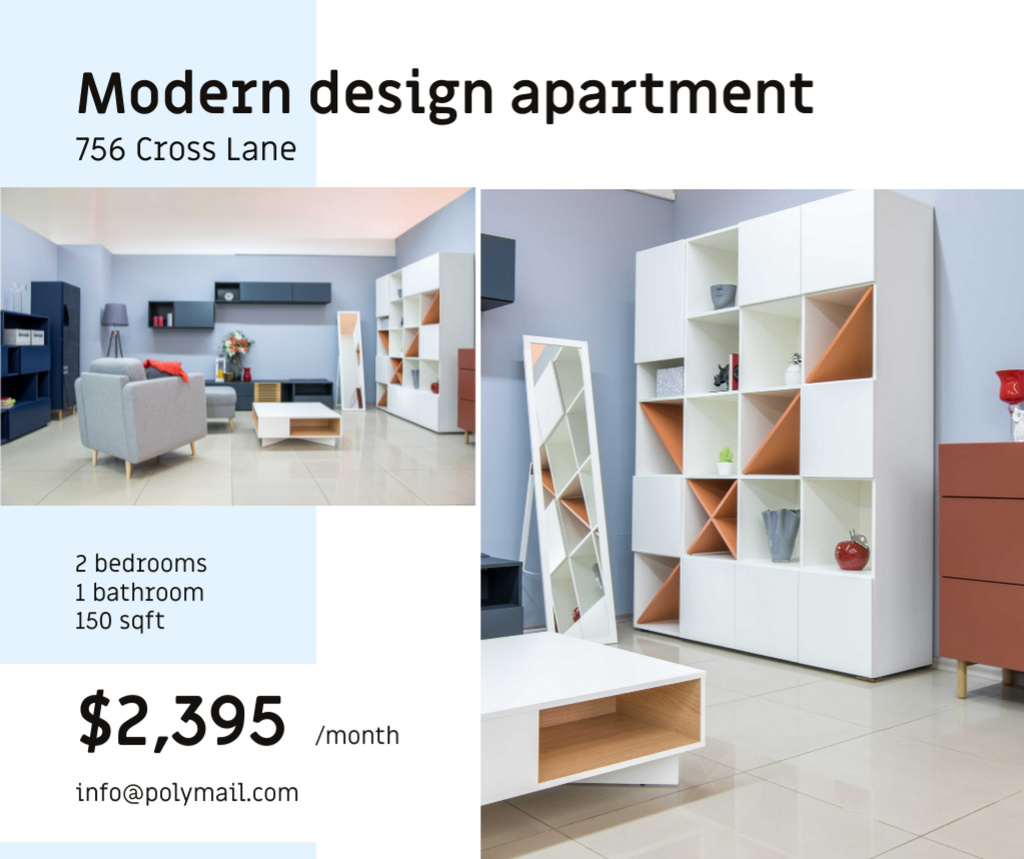 Cozy Living Room Interior design Facebook Design Template
