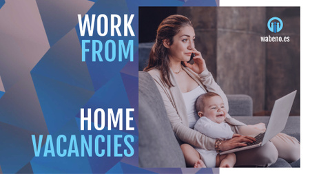 Freelancer Mother Working at Home with Baby Full HD video Design Template
