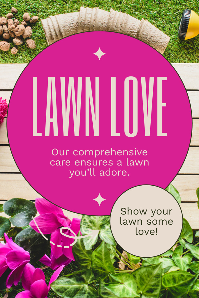 Affordable Lawn and Gardening Services Pinterest Design Template