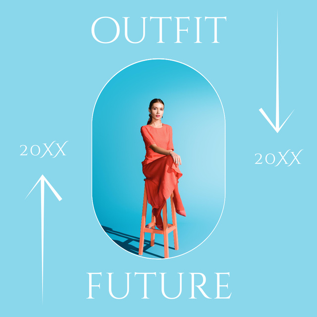 Designvorlage Fashion outfit of the future blue für Instagram