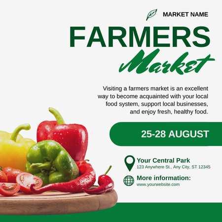 Visit Our Farmers' Market Instagram Design Template