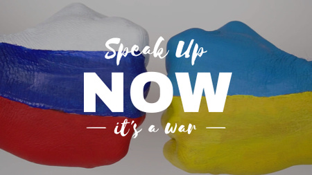 Speak up Now, it's War in Ukraine Full HD videoデザインテンプレート