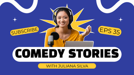 Episode in Blog with Comedy Stories Youtube Thumbnail Design Template