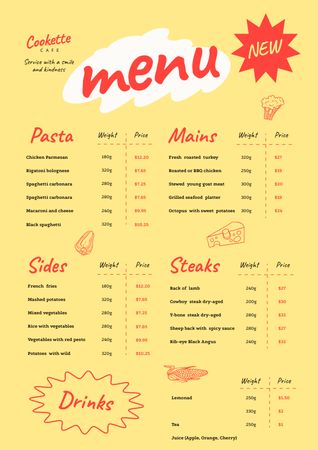 Designvorlage Food Menu Announcement für Menu