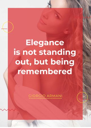Elegance quote with Young attractive Woman Flayer Design Template
