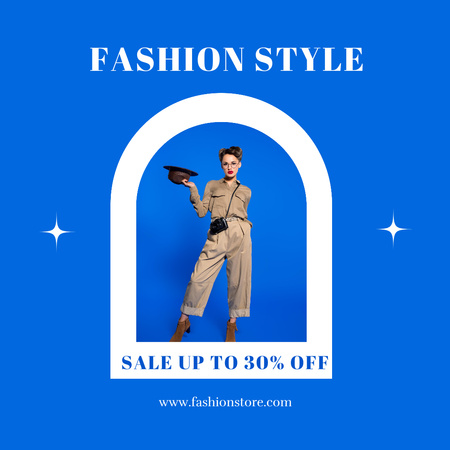 Fashion Sale Announcement with Stylish Woman Instagramデザインテンプレート