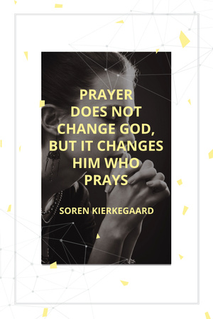Platilla de diseño Famous Quote about Prayer with Black and White Photo Pinterest
