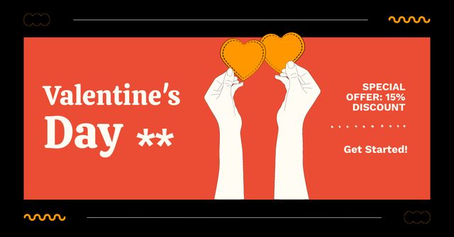 Ontwerpsjabloon van Facebook AD van Awesome Valentine's Day Special Offer With Discount