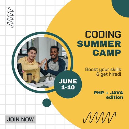 Designvorlage Coding-Sommercamp für Instagram