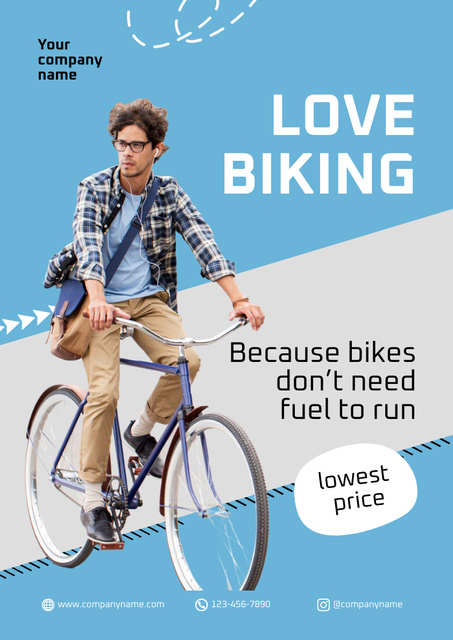 Extraordinary Bicycle Sale Announcement With Low Prices Poster A3 tervezősablon