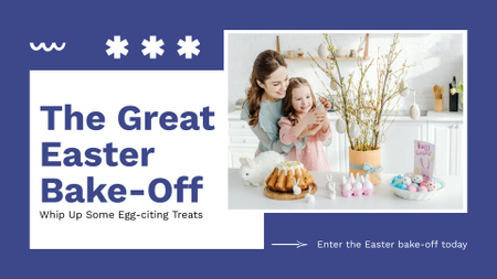 Plantilla de diseño de Celebración de Pascua con una linda familia en casa FB event cover 