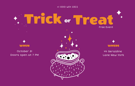 Halloween Event Ad with Magic Ball and Tarot Cards Invitation 4.6x7.2in Horizontal Design Template