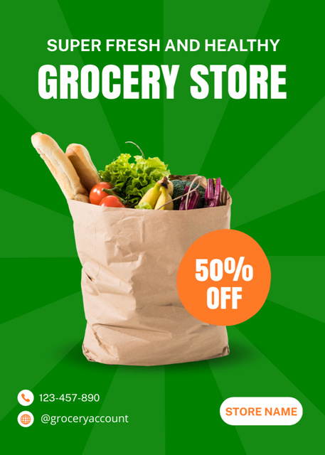Healthy Veggies And Baguettes Sale Offer Flayerデザインテンプレート