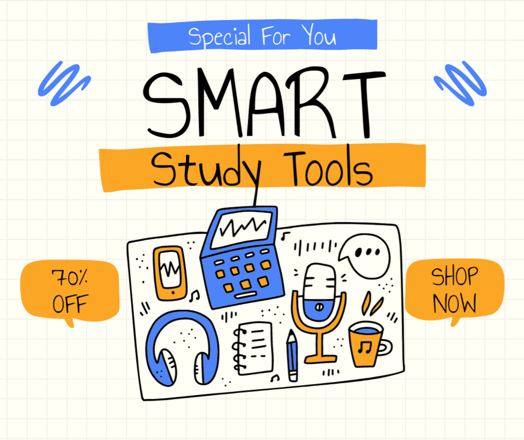 Smart School Tools Sale Announcement Facebook tervezősablon