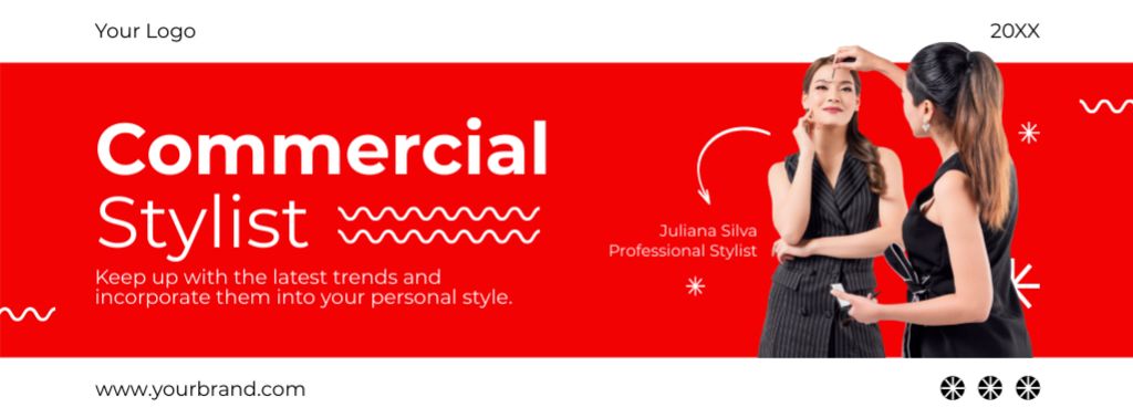 Template di design Commercial Makeup Stylist Facebook cover