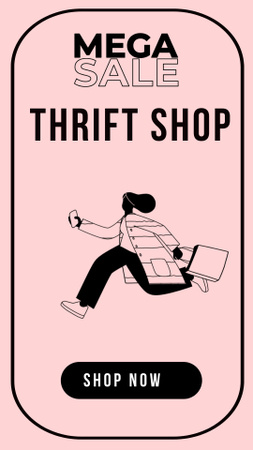 Ontwerpsjabloon van Instagram Video Story van Thrift shop mega sale
