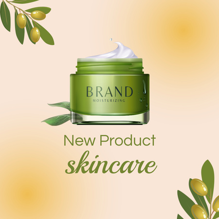 Skincare Ad with Moisturizer Cream Instagram Design Template