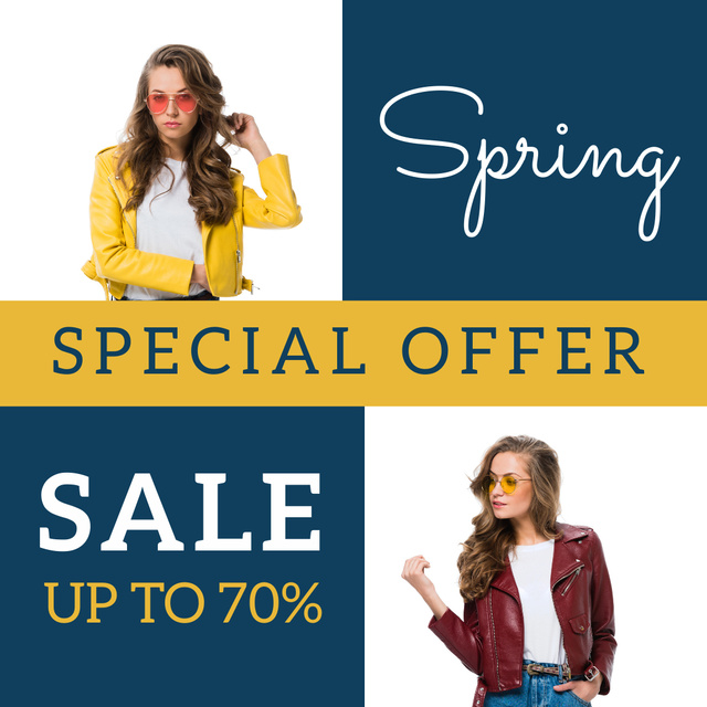 Spring Apparel At Discounted Rates With Sunglasses Instagram Design Template