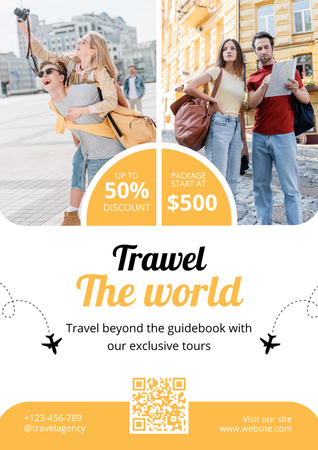 Travel to Famous Cities Poster Design Template