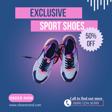 Offers Discounts on Exclusive Sports Shoes Instagram Design Template