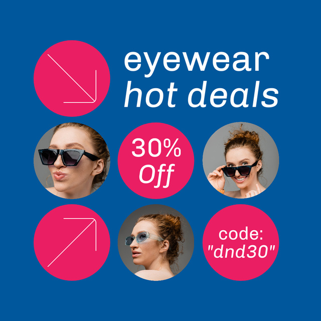 Plantilla de diseño de Special Discount Promo on Eyewear Collection Instagram 
