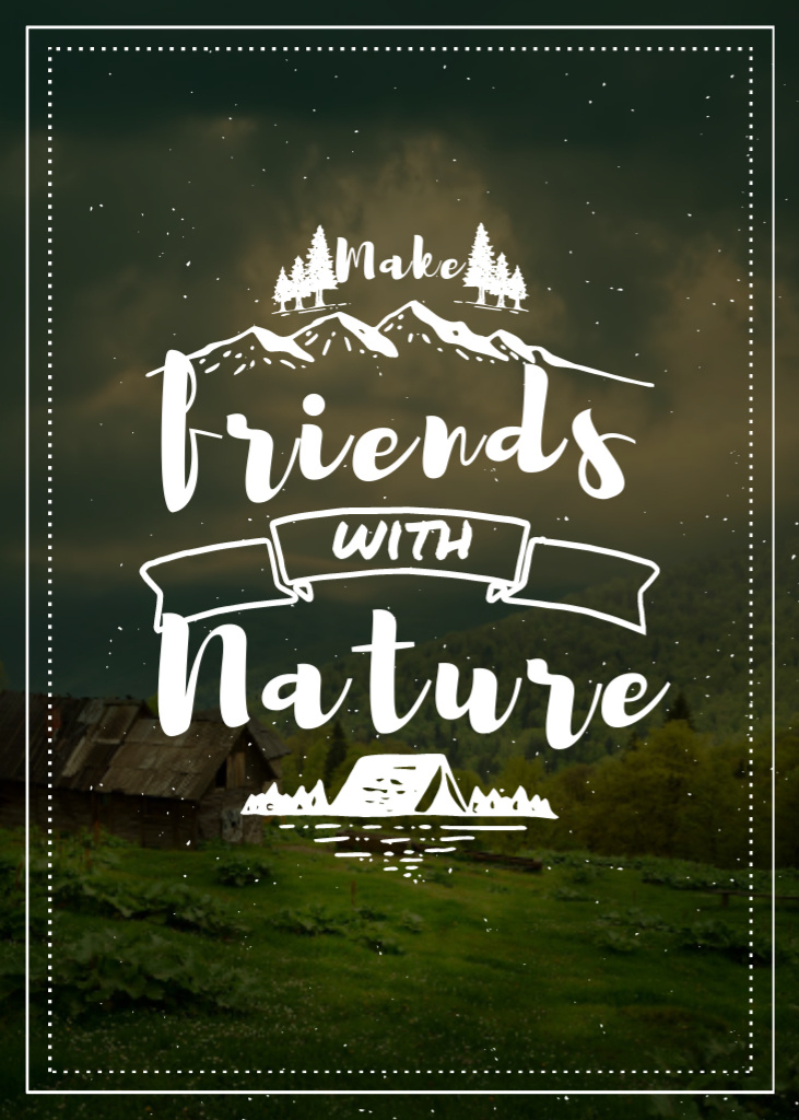 Szablon projektu Nature about Quote with Scenic Mountain View Flayer