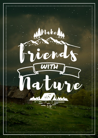 Platilla de diseño Nature about Quote with Scenic Mountain View Flayer