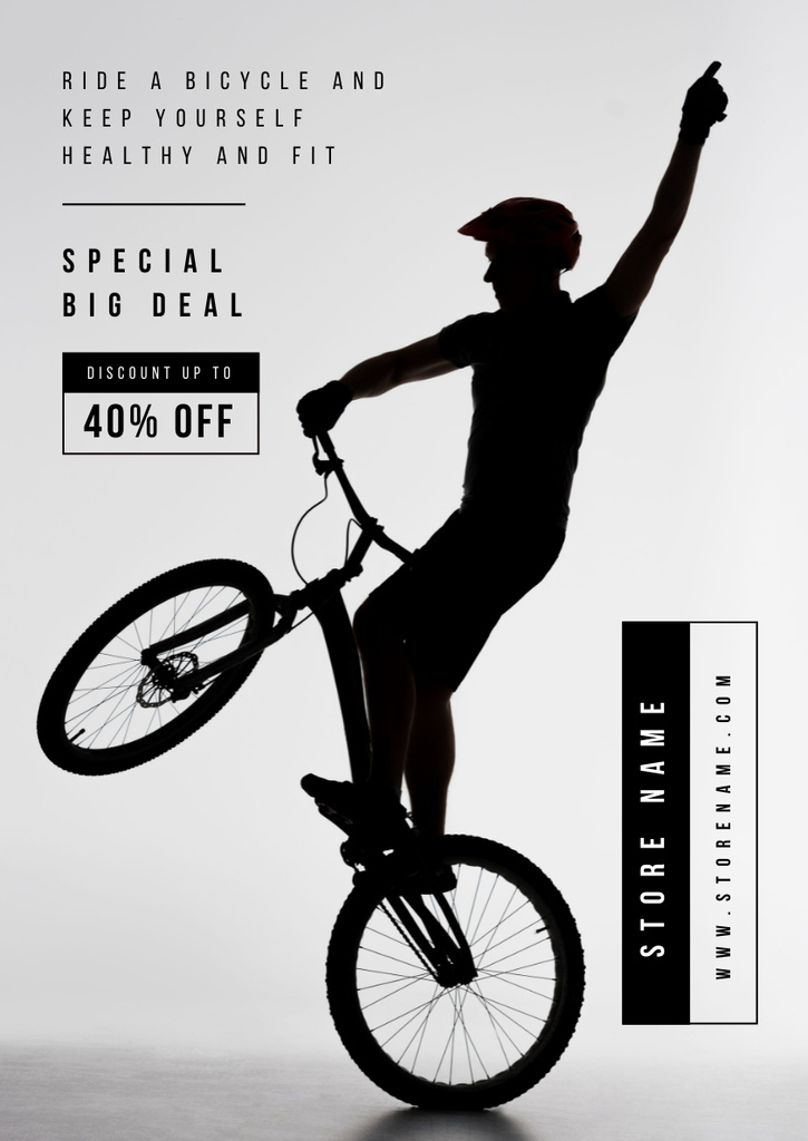 Special Big Deal on Bicycles Poster A3 Design Template