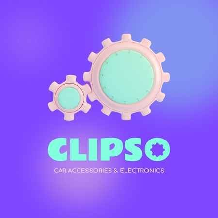 Car Accessories Store Ad with Gears Animated Logo Design Template