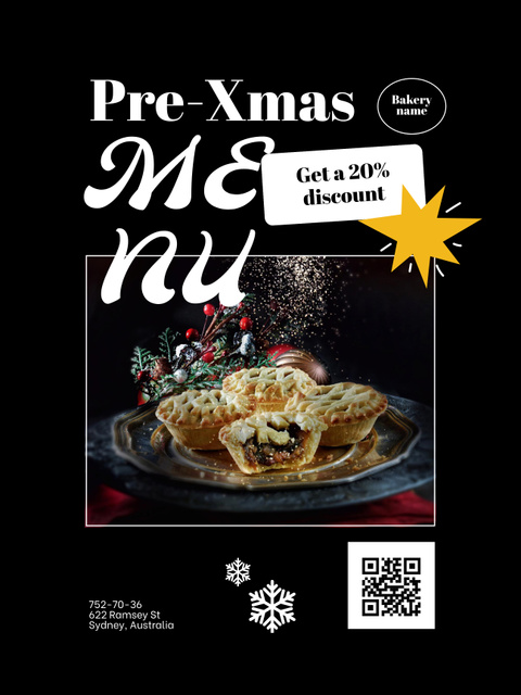 Template di design Christmas Bakery Discount Offer Poster 36x48in