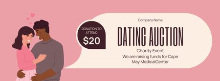 Announcement Charity Auction Dating Facebook cover Design Template