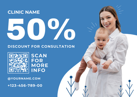 Discount on Doctor's Consultation Card Design Template