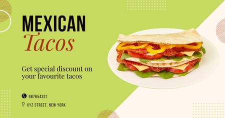 Plantilla de diseño de Oferta de Deliciosos Tacos Mexicanos Facebook AD 