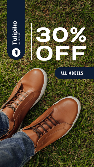 Shoes Sale Legs in Leather Shoes Instagram Story Design Template