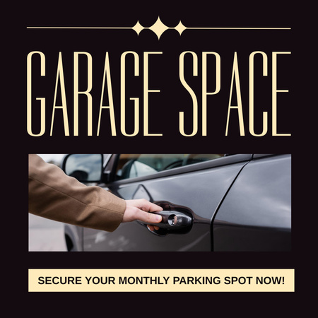 Monthly Subscription to Garage with Security Instagram Design Template