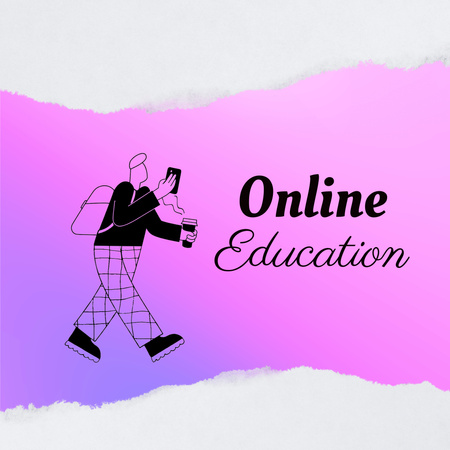 Ontwerpsjabloon van Animated Post van Online Education Ad