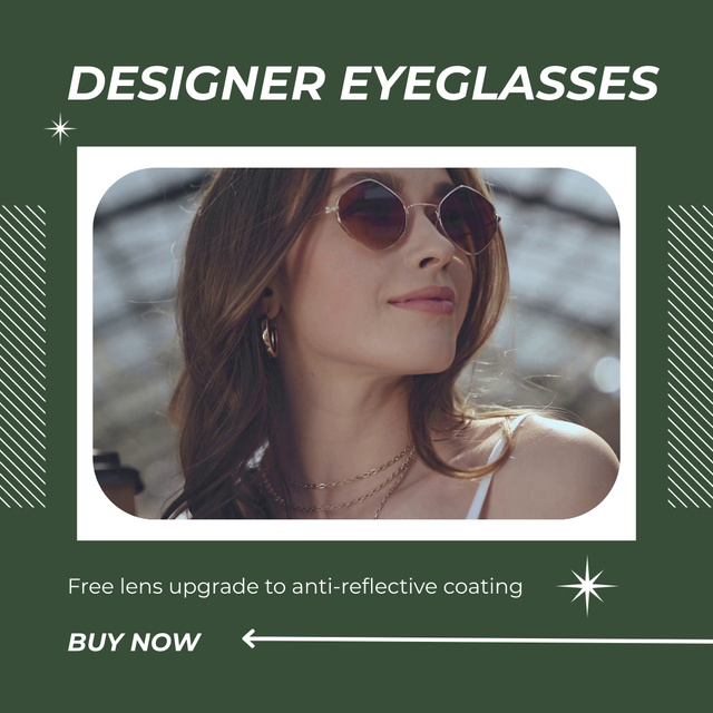 Designer Sunglasses with Anti-Reflective Lens Coating Animated Post Modelo de Design