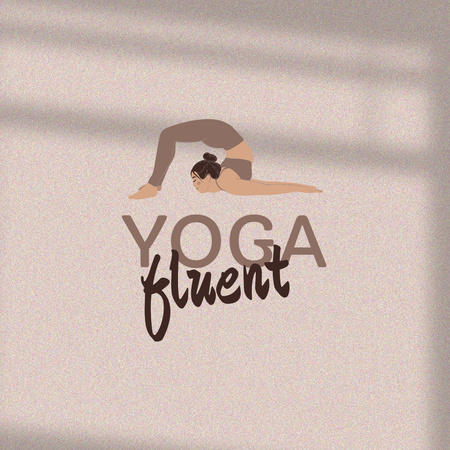 yoga yapan bir kadın Logo Tasarım Şablonu