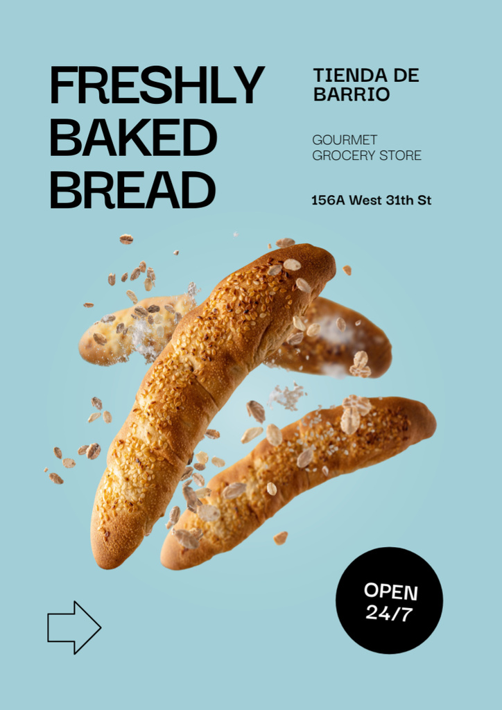Plantilla de diseño de Freshly Baked Bread Offer Poster A3 